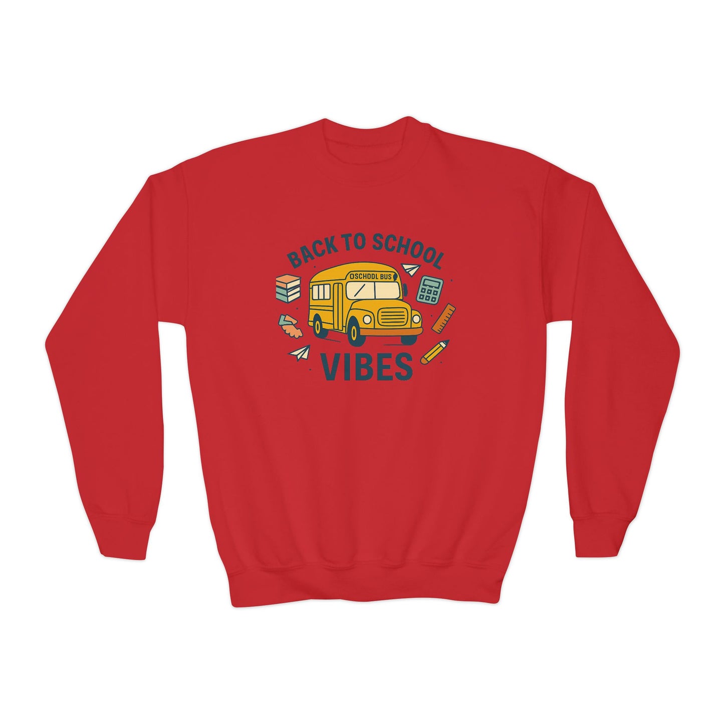 Back to School Youth Crewneck Sweatshirt | Kids Casual Style, School Spirit, Cozy Pullover, Gift for Students, Fun Apparel