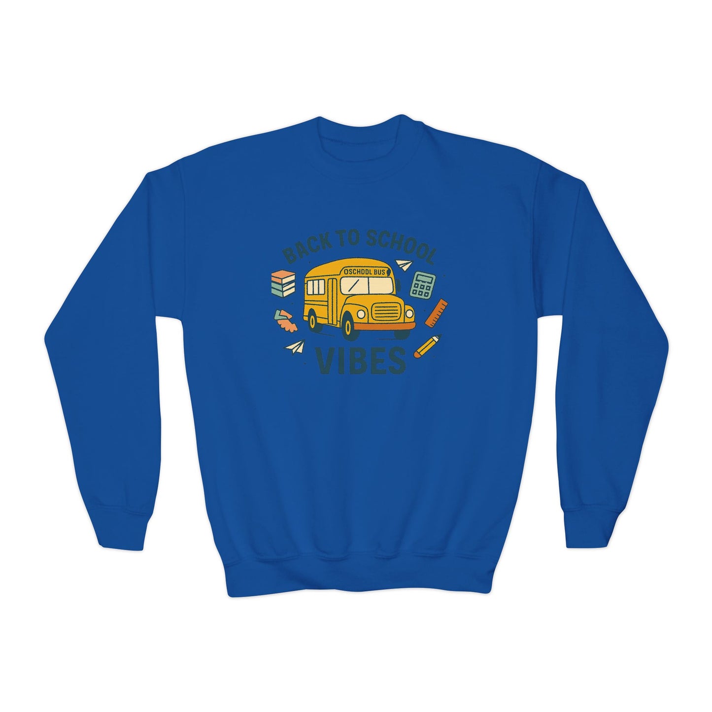 Back to School Youth Crewneck Sweatshirt | Kids Casual Style, School Spirit, Cozy Pullover, Gift for Students, Fun Apparel