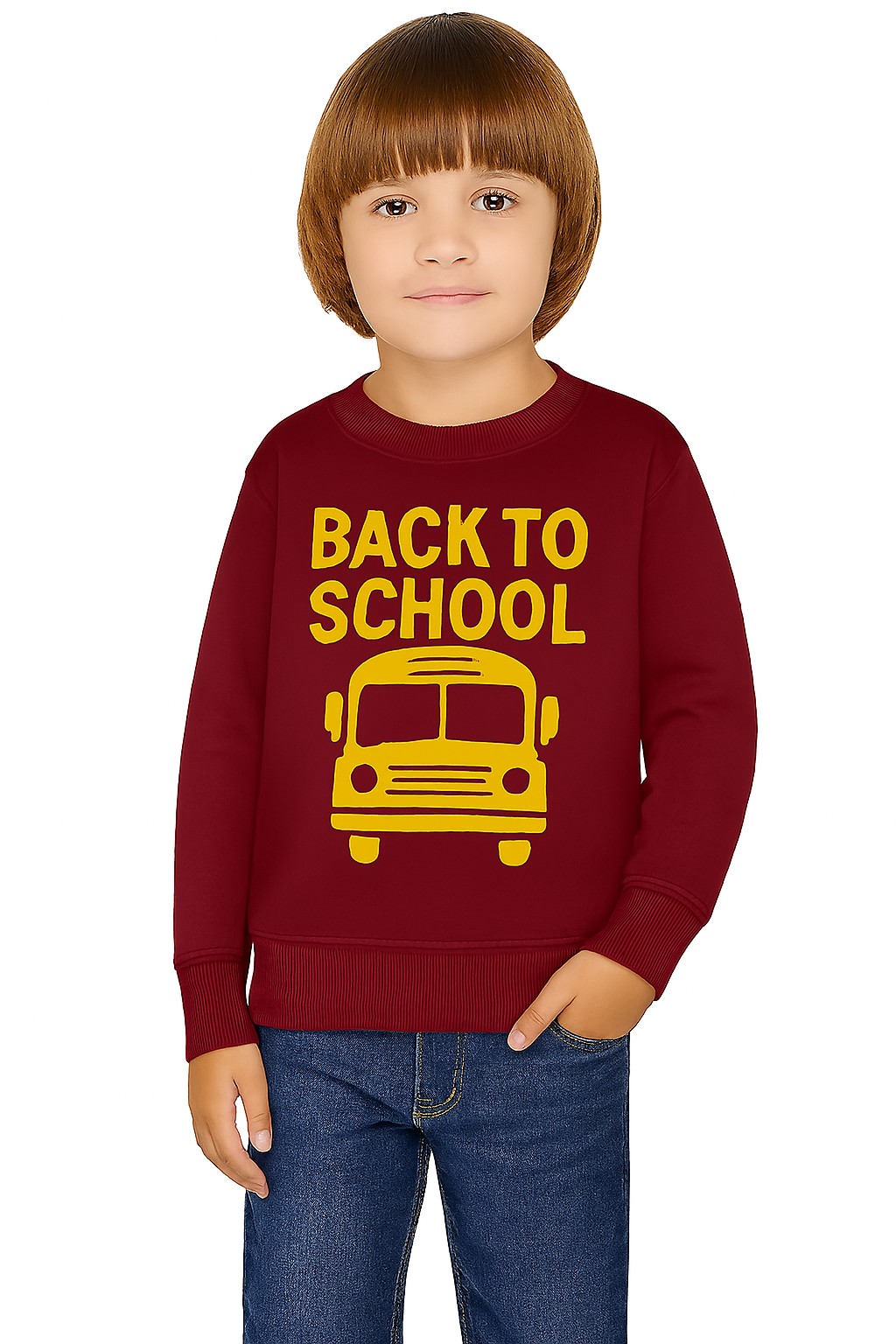 Back to School Youth Crewneck Sweatshirt | Kids Casual Style, School Spirit, Cozy Pullover, Gift for Students, Fun Apparel