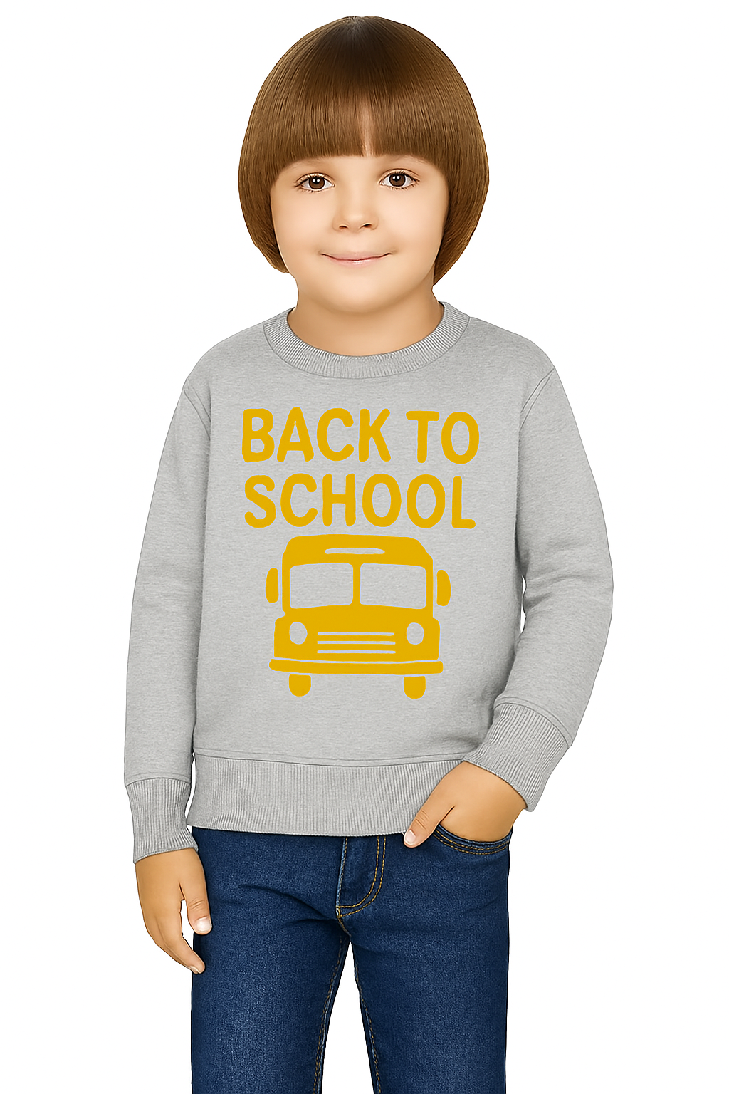 Back to School Youth Crewneck Sweatshirt | Kids Casual Style, School Spirit, Cozy Pullover, Gift for Students, Fun Apparel