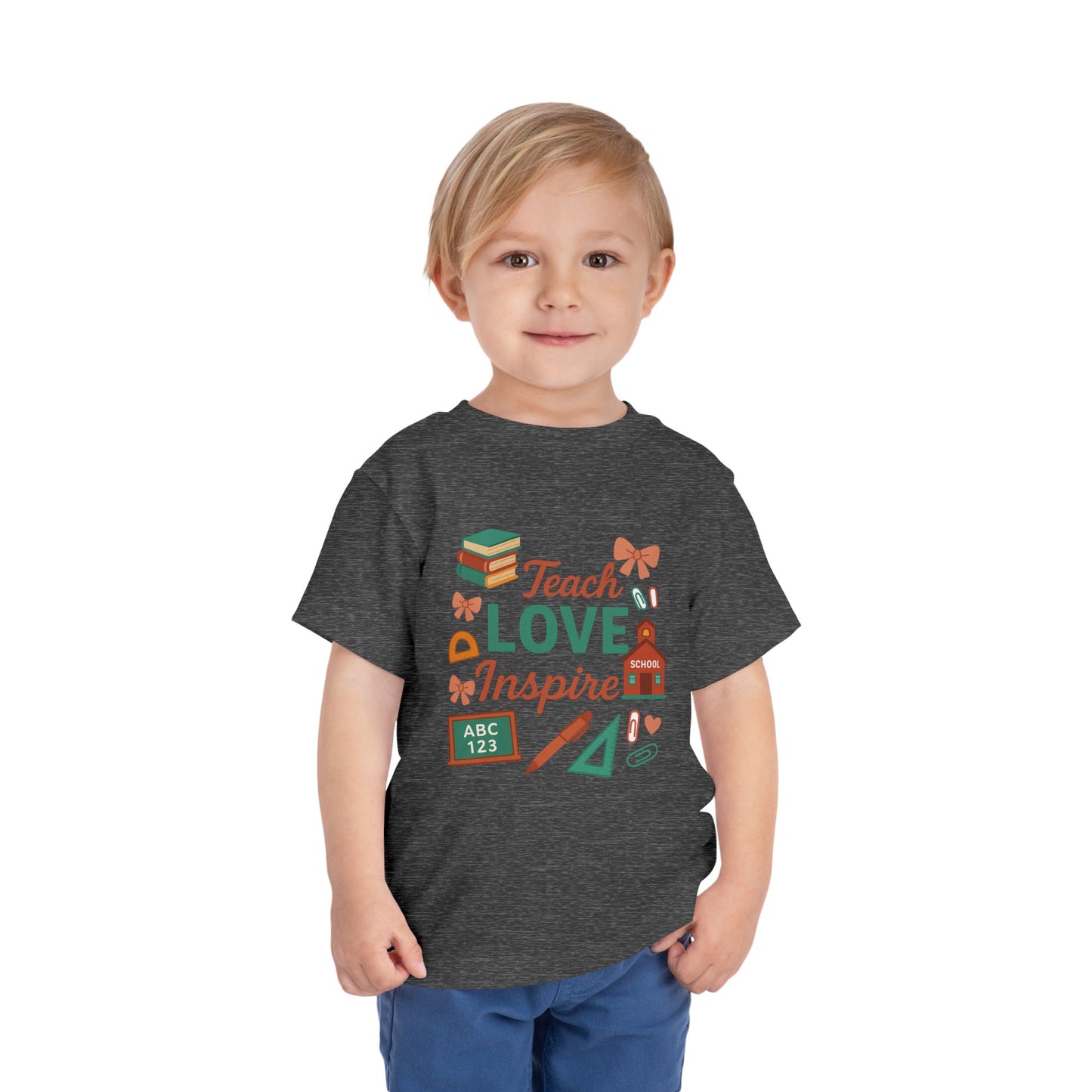 Toddler Tee, Kids School Shirt, Back to School Outfit, Rainbow Graphic Tee, Toddler Gift