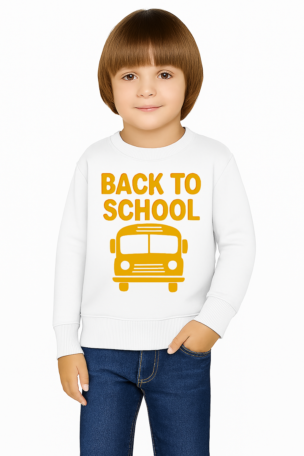 Back to School Youth Crewneck Sweatshirt | Kids Casual Style, School Spirit, Cozy Pullover, Gift for Students, Fun Apparel