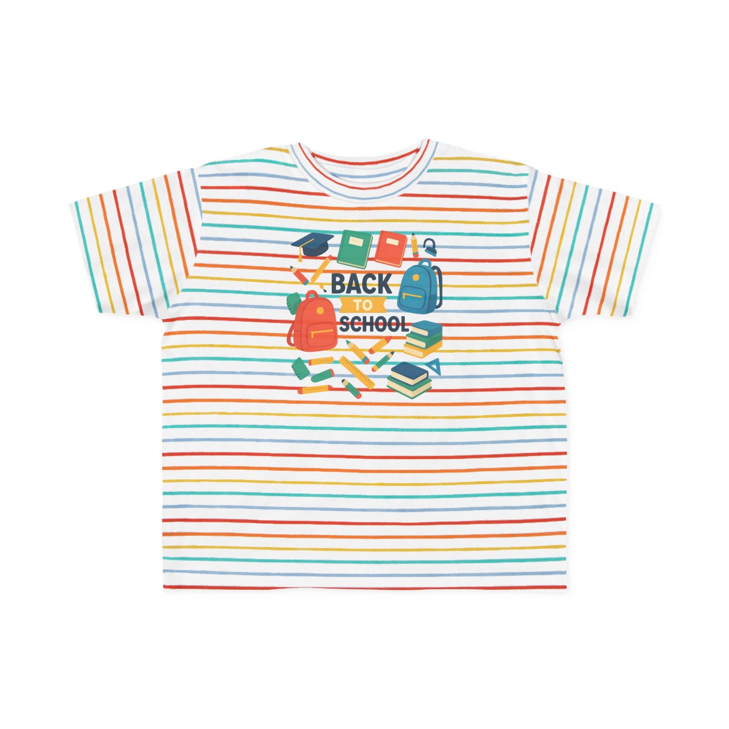 Happy First Day of School Toddler T-Shirt, Cute Kids Tee, Rainbow Design, Back to School Outfit, Toddler Gift